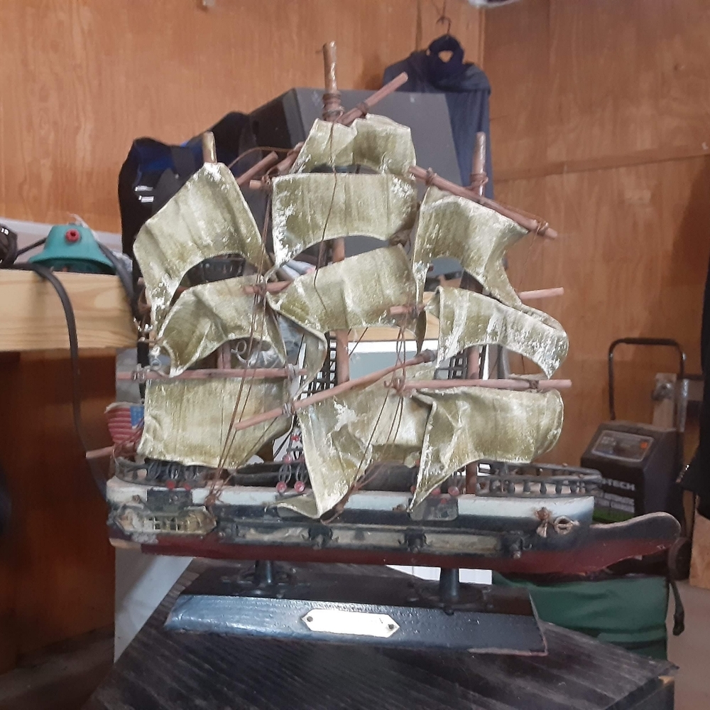 Vintage constitution 1814 wood boat model